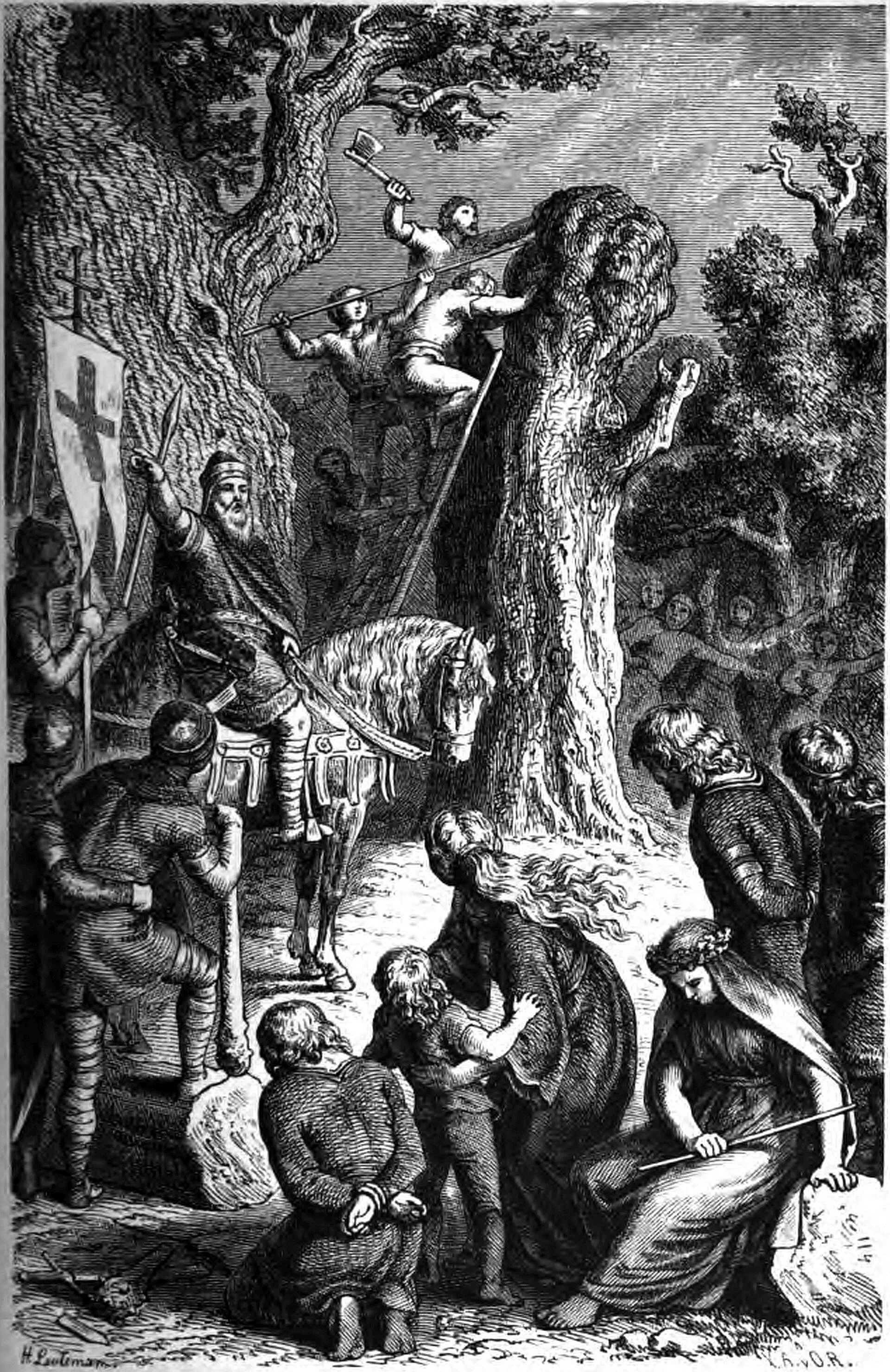 Charlemagne destroys the Irminsul historical image 1